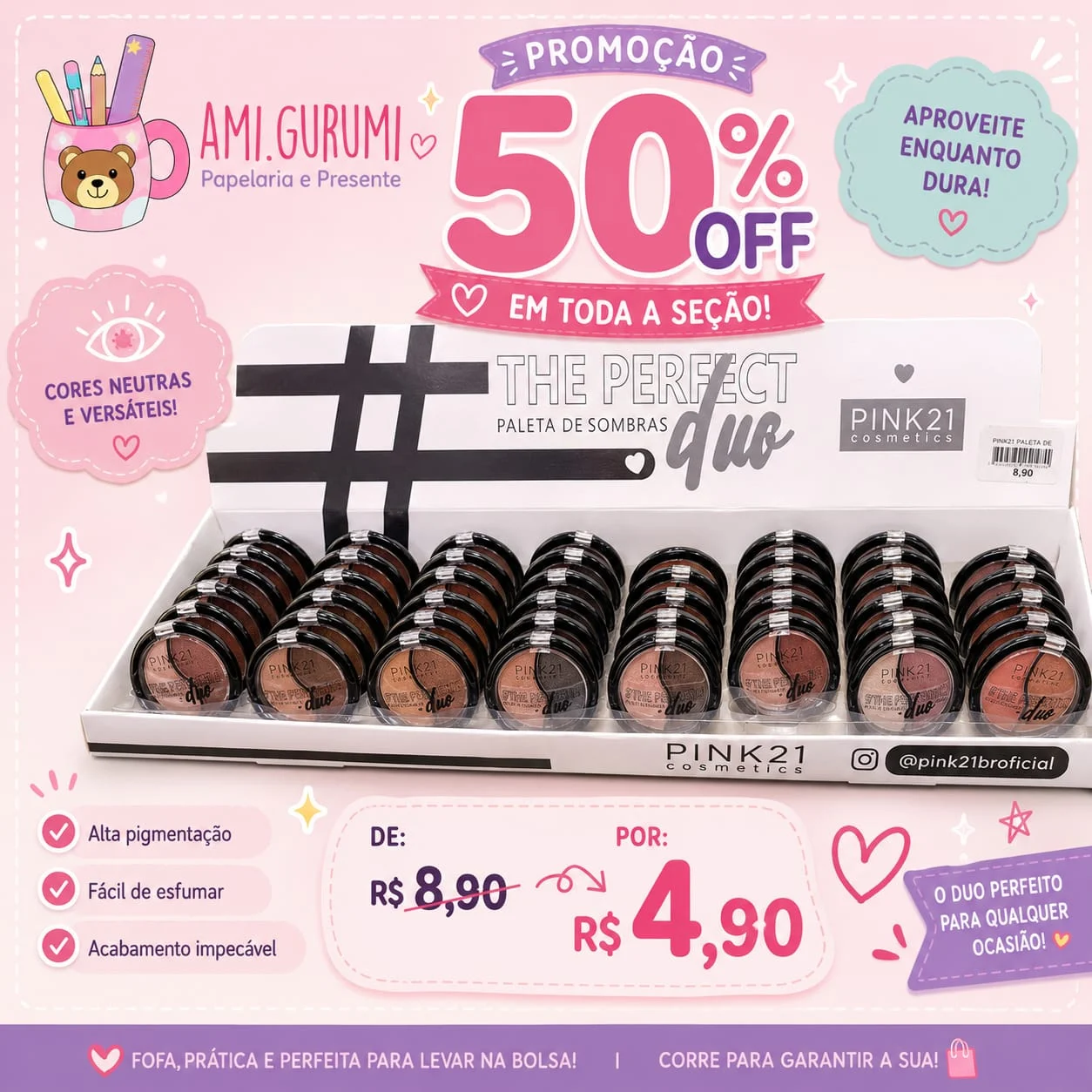 Paleta de Sombras The Perfect Duo Pink21